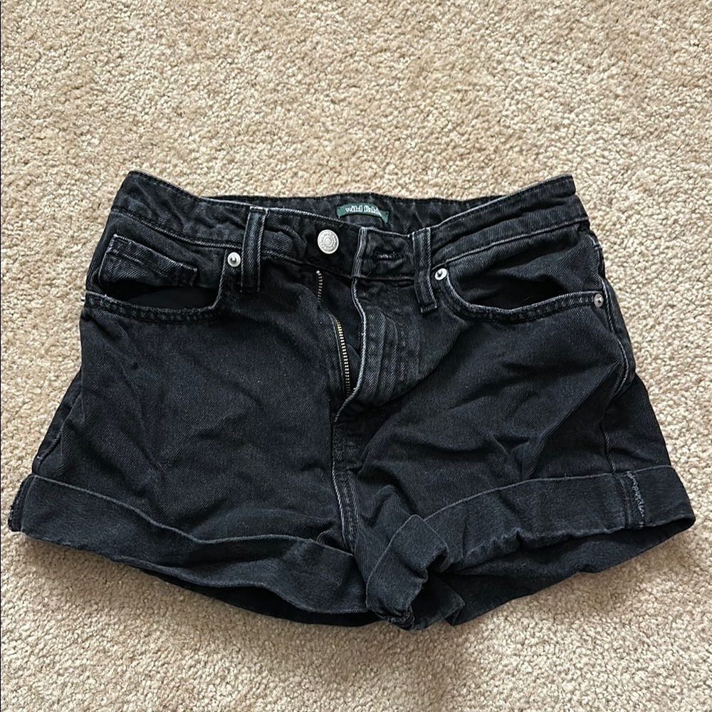 Women's Black Denim Shorts
